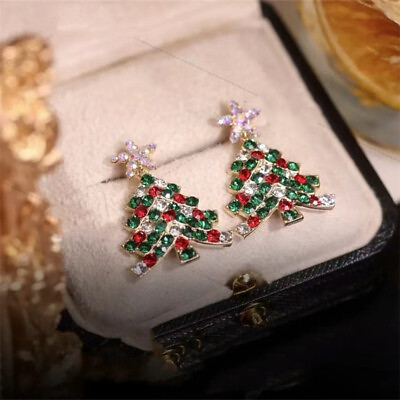#ad Fashion Zircon Star Christmas Tree Earrings Drop Dangle Women Party Jewelry New C $2.88