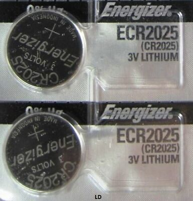 #ad 2 Pieces Fresh Energizer ECR 2025 CR 2025 Lithium 3V Battery CR2025 Expire 2031 $2.34