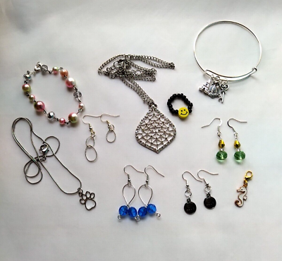 #ad Boho Mixed lot Fashion Jewelry Wearable Vintage to Now 10Pcs Earrings Bracelet $9.34