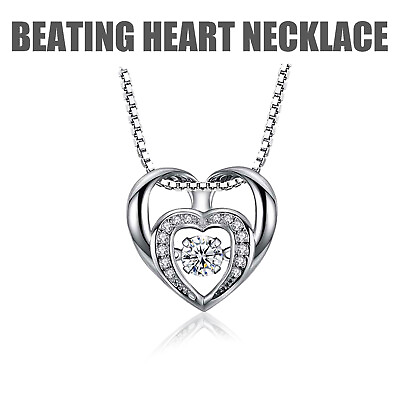 #ad Love Heart Cubic Zirconia CZ Pendant Necklace 18quot; Women Girls Ladies Gifts Box $7.99