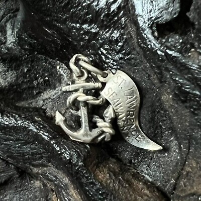 #ad Vintage St Lawrence Seaway NY Anchor Sterling Silver Charm Pendant Travel USA $35.99