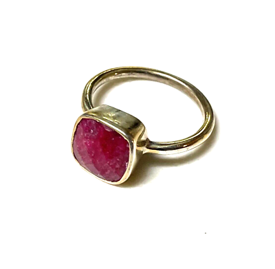 #ad Natural Red Ruby Gemstone 925 Sterling Silver Ring Size 6.75 $28.90