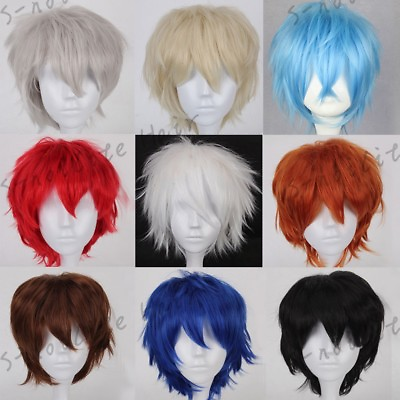 #ad Cute Short Anime Wig Fluffy Straight Cosplay Party Costume Full Wig Women Mens # $15.58