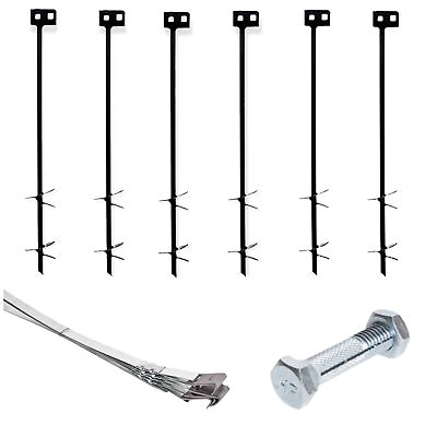 #ad Mobile Home Part Set of 6 Auger Anchors 8’ Tie Down Strap amp; Bolts $179.95