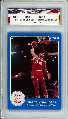 #ad 1986 Star Best of the Best #2 Charles Barkley Rookie Card AGC 7 Nrmt 76ers $59.99