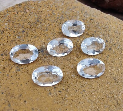 #ad Top Grade Crystal Quartz Oval Shape Faceted Cut Calibrated Loose Gemstones $3.24