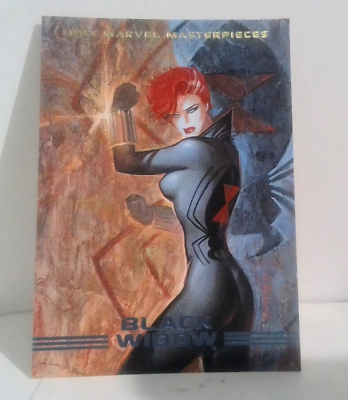 #ad 1993 Marvel Masterpieces BLACK WIDOW Collector Trading Card 67 MINT GG116 $26.99