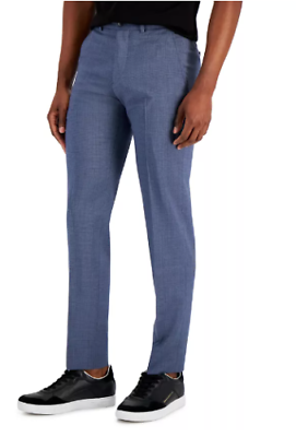 #ad A X ARMANI EXCHANGE Men#x27;s Slim Fit Blue Dress Pants 30 X 32 Mini Check $15.01