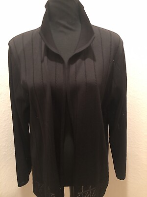 #ad Misook Exclusively Misook Sz Large Cardigan jacket Black Feminine Quiet Elegance $32.00