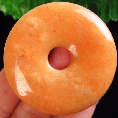 #ad 50x6mm Natural Yellow Aventurine Donut Pendant Bead Q08949 $12.44