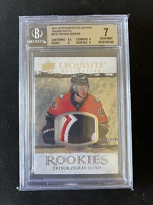 #ad 2021 22 UD Ice Exquisite Collection Trevor Zegras Rookie Patch 30 99 $50.00