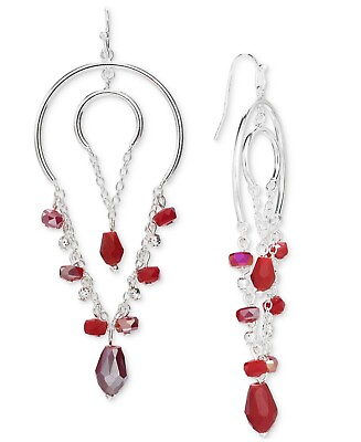 #ad #ad Style amp; Co Large Lightweight 2 Tier Mixed Metal Crystal Chandelier Earrings Red $13.99