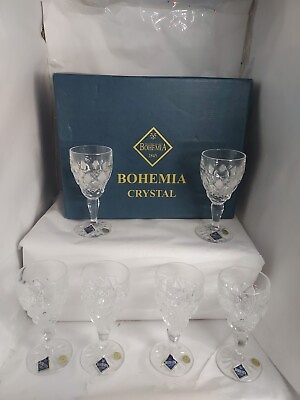 #ad Bohemia Crystal Sherry 6 Pc Sherry Glasss $25.00