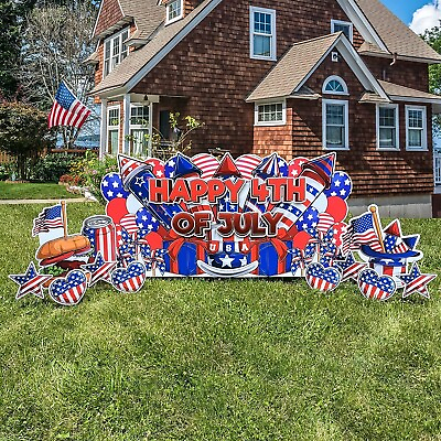 #ad 4th of July Decorations Outdoor Happy Fourth of July Oversized EZ Yard Cards $79.95