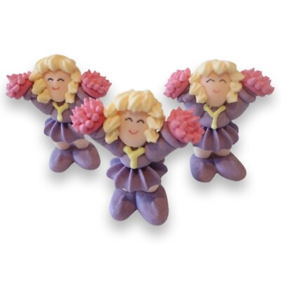 #ad 12 x Edible 3D Cheer Leader Cupcake Toppers Decorations Party Cakes Cheerleading AU $9.95
