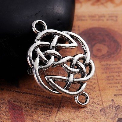 #ad Celtic Knots Antiqued Silver Plated Connector Charms C0719 10 20 Or 50PCs $2.50