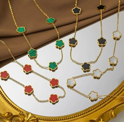 #ad Women Five Leaf Flower Cute Romantic Necklace Fashion Geometric Jewelry Gift $15.99