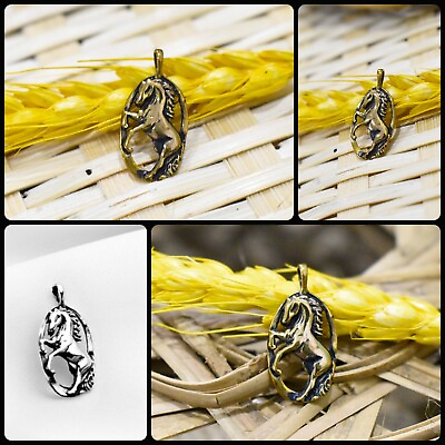 #ad New Horse Handmade Gold Brass 92.5 Sterling Silver Necklace Pendant Jewelry $11.99