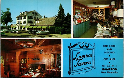 #ad Vtg Hampton NH Lamie#x27;s Tavern Restaurant Lodging Gift Shop Multi View Postcard $2.99