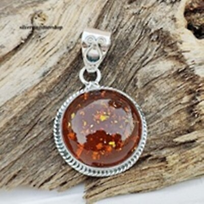 #ad Amber Pendant 925 Sterling Silver Pendant Handmade Pendant Beautiful Gifts A23 $19.99
