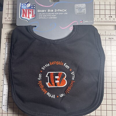 #ad CINCINNATI BENGALS NFL BABY BIB 2 PACK BABY FANATIC NEW $12.99