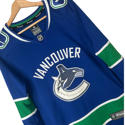 #ad FANATICS Womens XS NHL Vancouver Canucks Breakaway Stitched Blue Home Jersey NWT $78.78