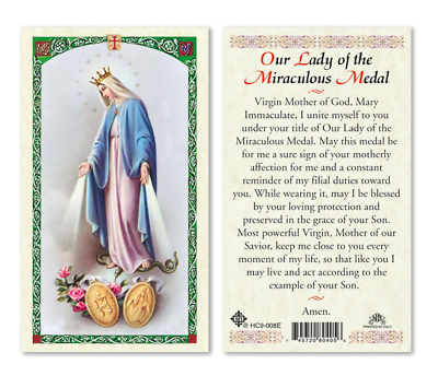 #ad Laminated Mary Our Lady of the Miraculous Medal Holy Prayer Card Catholic $2.75