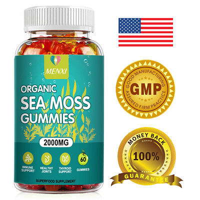 #ad Sea Moss Gummies 2000mg Irish sea Moss raw Bladderwrack Burdock Root for Adult $13.99