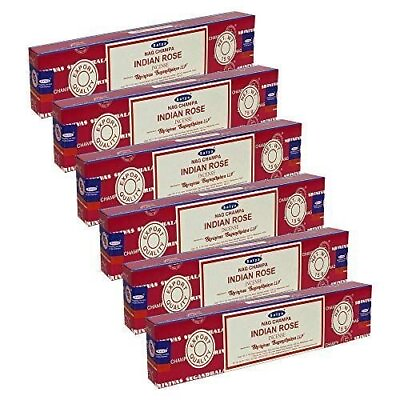 #ad Satya Nag Champa Indian Rose Incense Sticks Pack of 6 Boxes 15gms $10.99