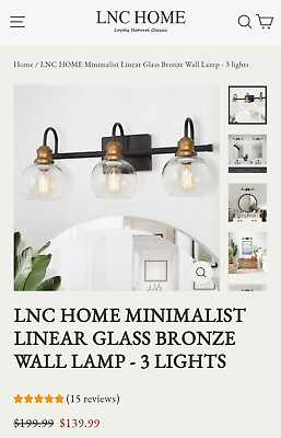 #ad LNC HOME MINIMALIST LINEAR GLASS BRONZE WALL LAMP 3 LIGHTS $54.99