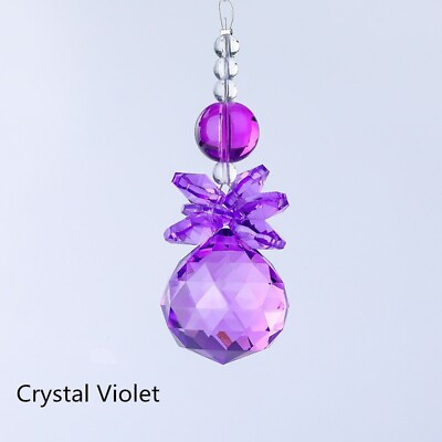 #ad New Fashion Party Party Simple Feel Colorful Crystal Ball Pendant Crystal Violet $4.12
