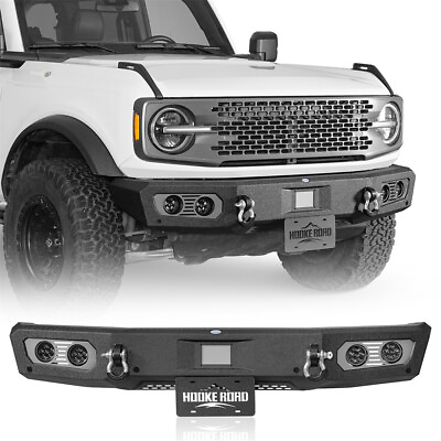 #ad Vintage Design Front Bumper w D Rings amp; LED Lights Fit 2021 2024 Ford Bronco $389.99
