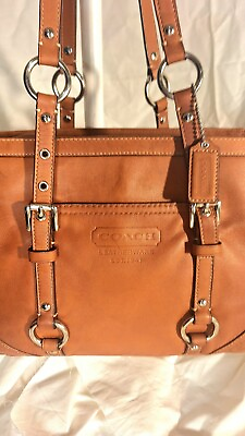 #ad Vintage Coach Leather East West Gallery TOTE BAG Handbag $53.00