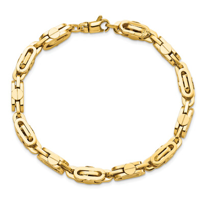 #ad 14K Yellow Gold Yellow Link Mens Chain Bracelet $1607.00