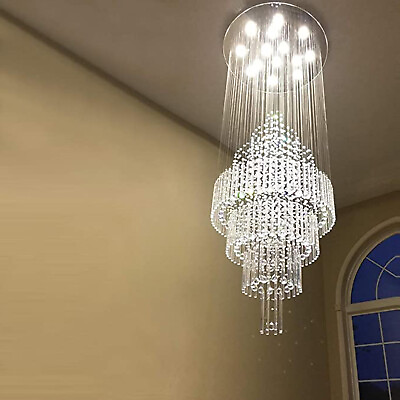 #ad Modern Large Luxury Crystal Chandelier Lighting 18 Lights Raindrop Ceiling Light $348.21