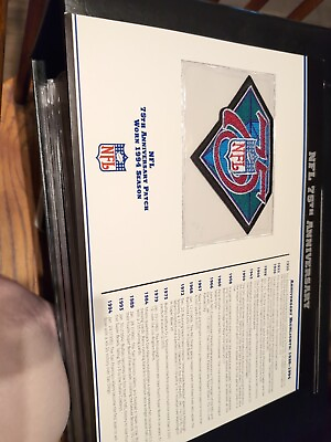 #ad NATIONAL FOOTBALL LEAGUE 75th ANNIVERSARY NFL PATCH CARD Willabee amp; Ward 1994 $40.00
