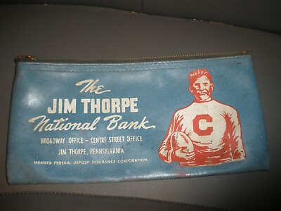 #ad Vintage HTF Jim Thorpe National Bank PA Deposit Bag $44.99