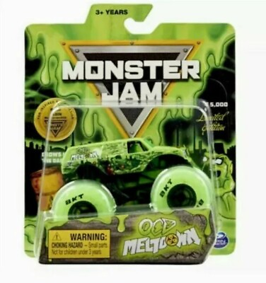 #ad #ad 2021 Monster Jam Monster Truck OCD MELTDOWN LIMITED 1 5000 GLOW IN DARK TIRES $24.99