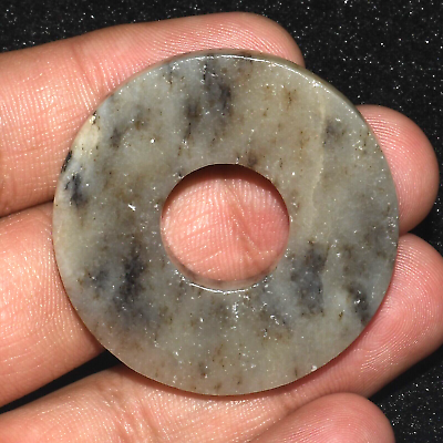 #ad Ancient Northwestern Chinese Qijia culture Jade Bi Disc Ring Circa 3000 2000 BCE $500.00