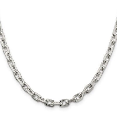 #ad 925 Sterling Silver 5.4mm Oval Cable Chain Necklace $167.00