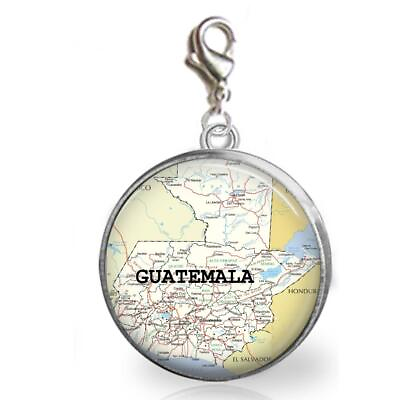 #ad Guatemala Map Glass Top 20mm Clip On Charm for Bracelet or Necklace $9.95