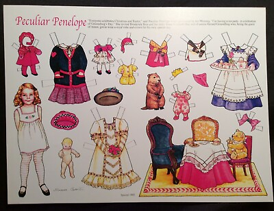 #ad Peculiar Penelope Paper Doll by Theresa Borelli 1992 VTG $5.95