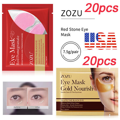 #ad Under Eye Mask 20 Pairs Gold Reduce Dark Circles Puffy Eyes Undereye Bags $15.19