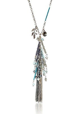 #ad Leslie Danzis 32.5quot; Long Gold Austrian Crystal Beaded Tassel Chain Necklace NWT $18.71