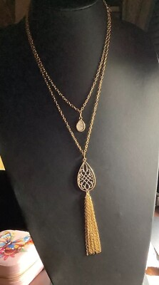 #ad New Without Tags Double Stranded goldtone Chain Necklace. $6.99