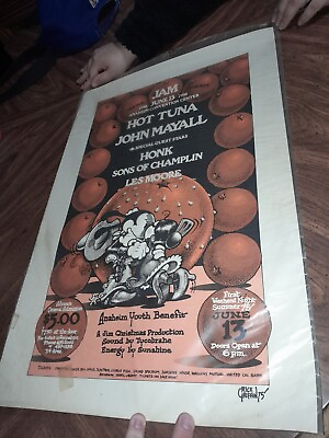 #ad Vintage Original Hot Tuna John Mayall Honk Vtg 1975 Poster Rick Griffin $325.00