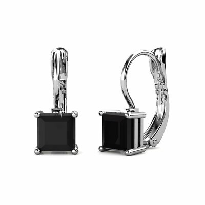#ad 18k White Gold GP Crystal Drop Earring Black Valentine Gift Present $119.99