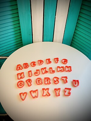 #ad Vintage 26p ABC Alphabet Cookie Word Letter Cutter Fondant Cake Decorating #504 $14.99