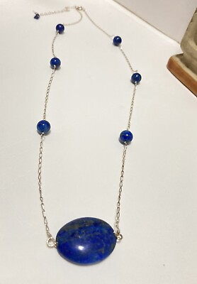 #ad lapis lazuli silver sterling necklace $45.00