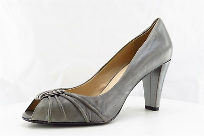 #ad Modern Vintage Women Sz 37 M Gray Pump Leather Shoes $12.99